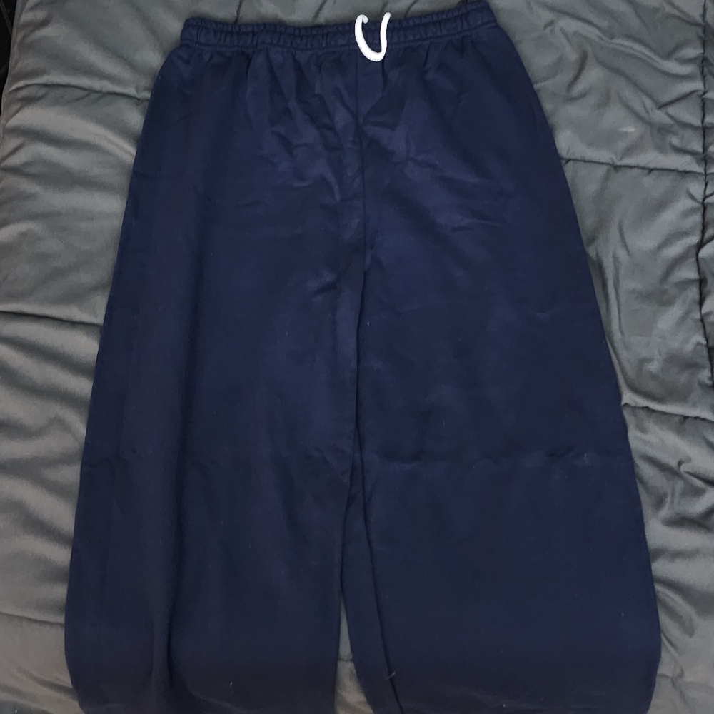 Gildan Navy Sweatpants Mens Medium Neutral Stretch Waist